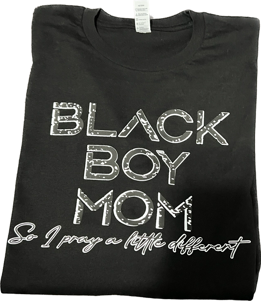 Black Boy Mom: So I Pray Different T-Shirt